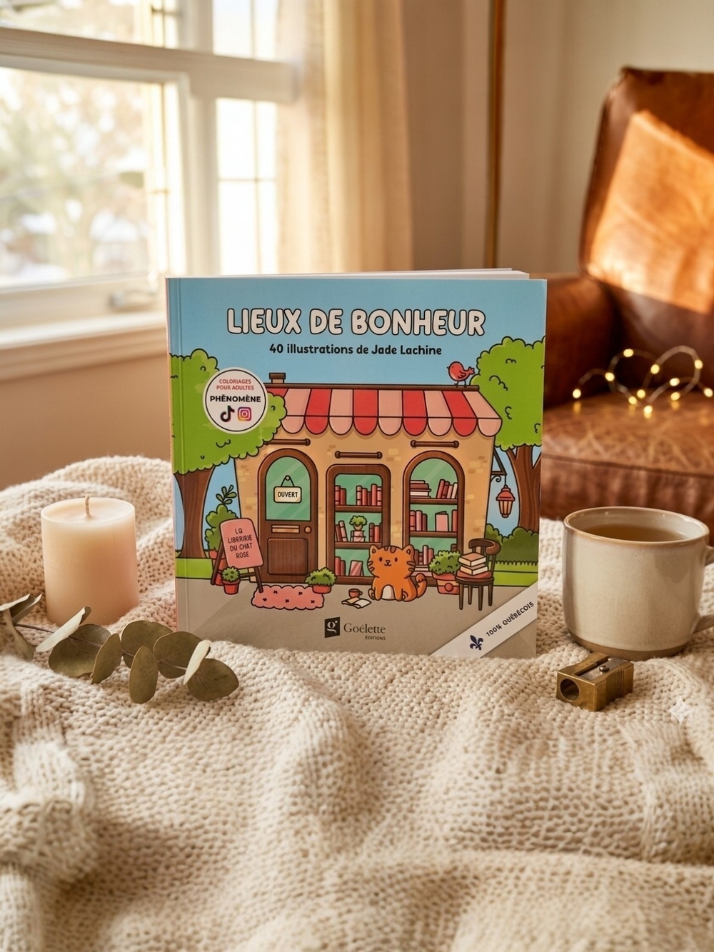 Lieux de Bonheur Cozy Adult Coloring Book Jade Lachine New